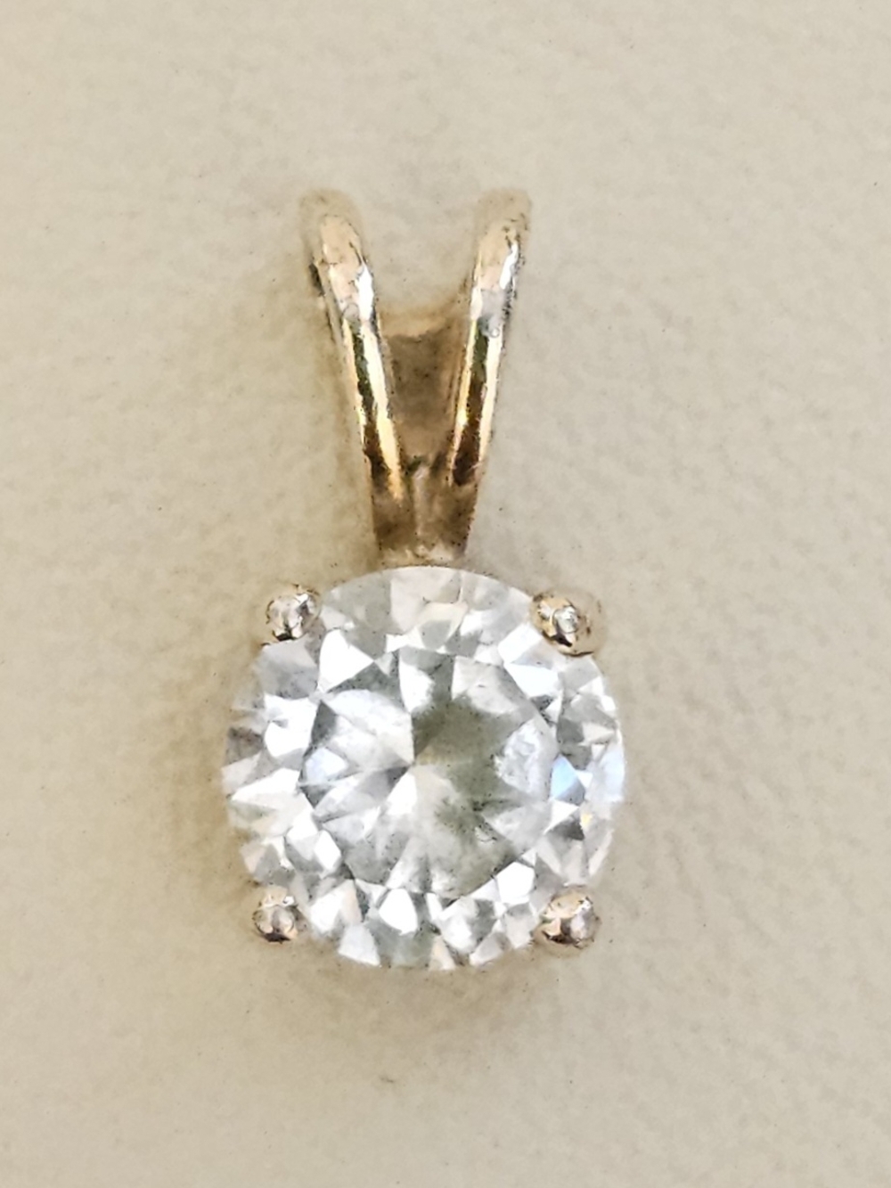 925 Sterling Silver Gold Dipped CZ Pendant
